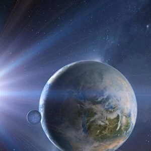Extrasolar Earth-like planet, artwork