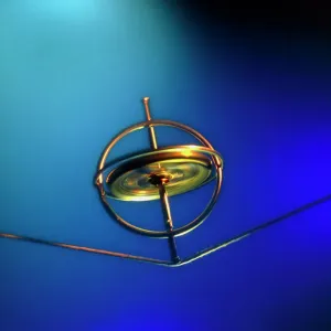 Gyroscope spinning on a piece of string