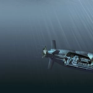 Hydrogen-powered submarine, artwork
