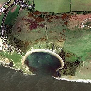 Lulworth Cove, UK, aerial image
