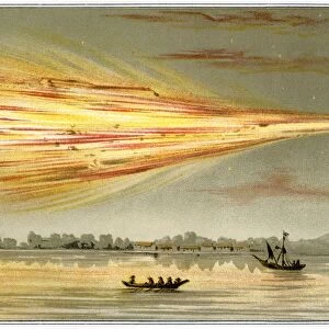 Meteorite explosion, historical artwork