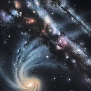 Milky Way-Andromeda galactic collision C014 / 4726