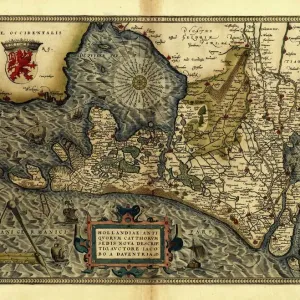 Carte d'Ortelius sur les Pays-Bas en 1570