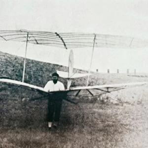 Otto Lilienthal and glider, 1895