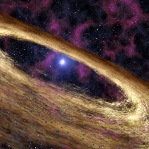 Planetary disc around a pulsar, artwork