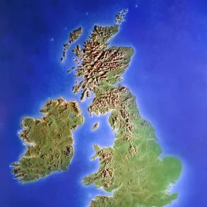 Relief map of the United Kingdom and Eire