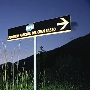 Road sign to Gran Sasso Laboratories