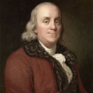 Benjamin Franklin Print, Steel Engraving Benjamin Franklin Print, Steel Engraving