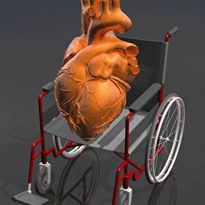 Unhealthy heart, conceptual artwork