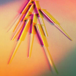 View of several acupuncture needles