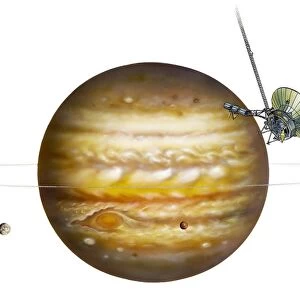 Voyager spacecraft and Jupiter, artwork C017 / 0761