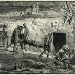 World War I first-aid station, artwork