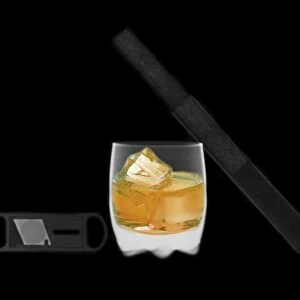 X-ray of whiskey and cigar