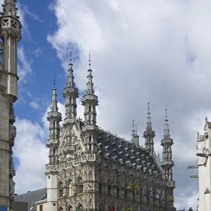 The 15th century late Gothic Town Hall in the Grote Markt, Leuven, Belgium, Europe