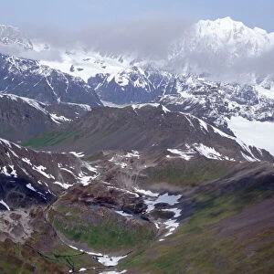 Aerial of Denali Mountains, Alaska, United States of America, North America