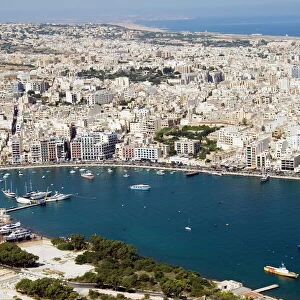 Aerial view of Sliema, Malta, Mediterranean, Europe