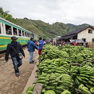 Bananas waiting to be transported, Fianarantsoa to Manakara FCE train, easterrn area