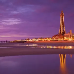 Blackpool Illuminations Print at Sunset