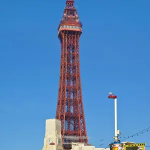 Blackpool Tower and Illuminations Daytime Print