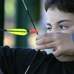 Archery Print, Boy Targeting the Bullseye Archery Print, Boy Targeting the Bullseye