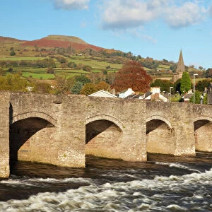 Bridge over River Usk, Crickhowell, Powys, Wales, United Kingdom, Europe