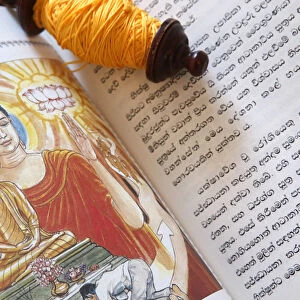 Buddhist sacred texts and a roll of Sai-Sin (sacred thread), Life of Siddhartha Gautama