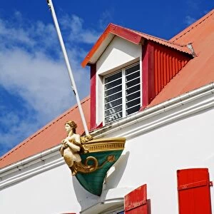 Building detail on Ernest Deproge Street, Fort-de-France, Martinique, French Antilles