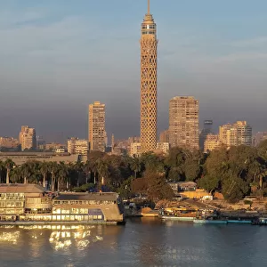Cairo Tower, the tallest structure in Egypt and North Africa, rising 187 meters, Nile River, Cairo, Egypt, North Africa, Africa
