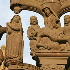 Calvary depicting the Life of Jesus, St. Thegonnec, Finistere, Brittany, France, Europe