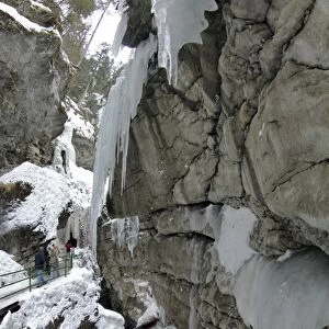 Canyon Breitachklamm in winter, Oberstdorf, Allgau Alps, Bavaria, Germany, Europe
