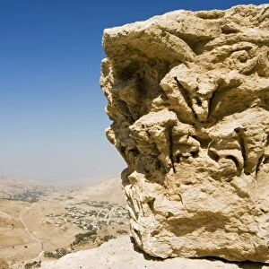 Capital at Crusader fort at Kerak, Jordan, Middle East