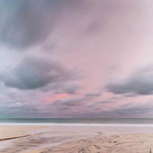 Carbis Bay beach at dawn, St. Ives, Cornwall, England, United Kingdom, Europe