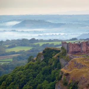 Carreg Cennen Castle, near Llandeilo, Brecon Beacons National Park, Carmarthenshire, Wales, United Kingdom, Europe