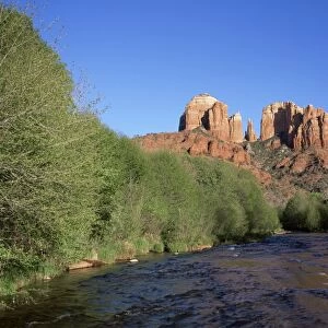 Cathedral Rock towering above Oak Creek