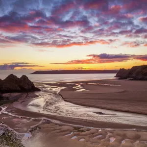 Three Cliffs Bay, Gower, Wales, United Kingdom, Europe