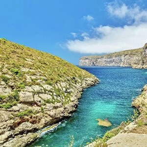 The cliffs at Xlendi, Western Gozo, Republic of Malta