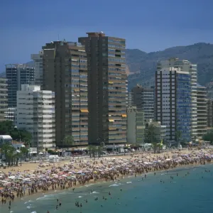 Benidorm Beach Scene Print Benidorm Beach Scene Print