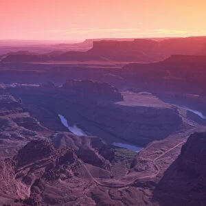 Dead Horse Point Overlook at sunset, Dead Horse Point State Park, near Moab