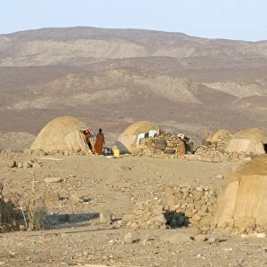 Desert camp of Afar nomads, Afar Triangle, Djibouti, Africa