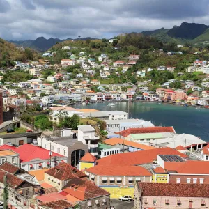 Downtown St. Georges, Grenada, Windward Islands, West Indies, Caribbean, Central America