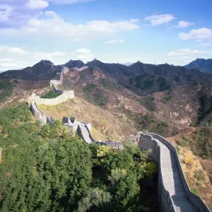 Elevated Panoramic View Print of Jinshanling Great Wall Section Elevated Panoramic View Print of Jinshanling Great Wall Section
