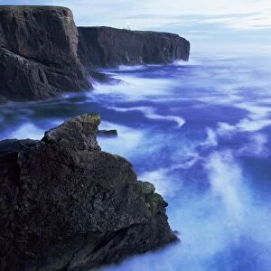 Eshaness basalt cliffs at dusk