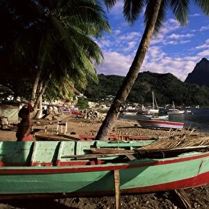Fishing boats at Soufriere beach