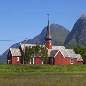 Flakstad Church, Lofoten Islands, Norway, Scandinavia, Europe