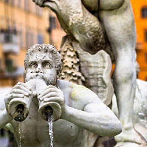 Fontana del Moro fountain located at the southern end of the Piazza Navona in Rome