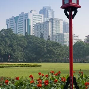 Gardens and cityscape, Guangzhou (Canton), Guangdong, China, Asia