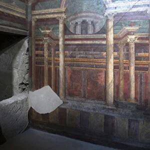 Geometric frescoes of the Cubicola in the Villa dei Misteri, Pompeii, UNESCO World Heritage Site