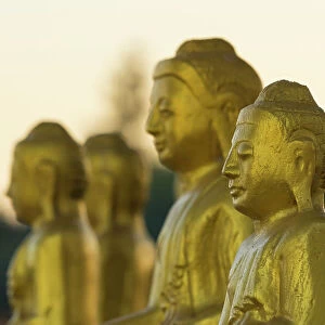 Gilded statues at Myo Yar Pyae Pagoda, Monywa, Myanmar (Burma), Asia