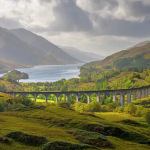 Glenfinnan Railway Viaduct, part of the West Highland Line, Glenfinnan, Loch Shiel, Highlands, Scotland, United Kingdom, Europe