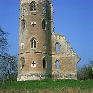 Gothic Folly Tower, Wimpole Hall Estate, Cambridgeshire, England, United Kingdom, Europe